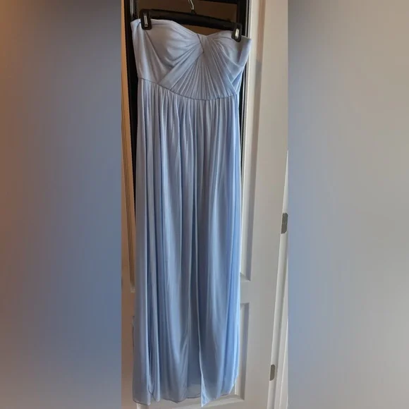 jayden jaymes blue dress Blue Embroidered Boat Neck Puff Sleeve Gown